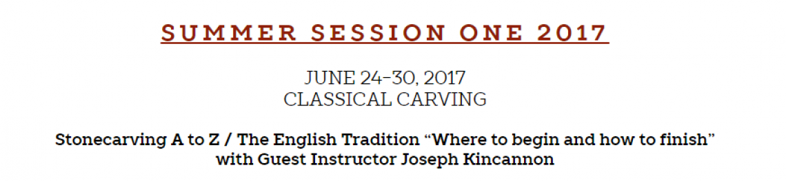  17th Annual Sax Stonecarving Workshops - Session 1 - Classical Carving